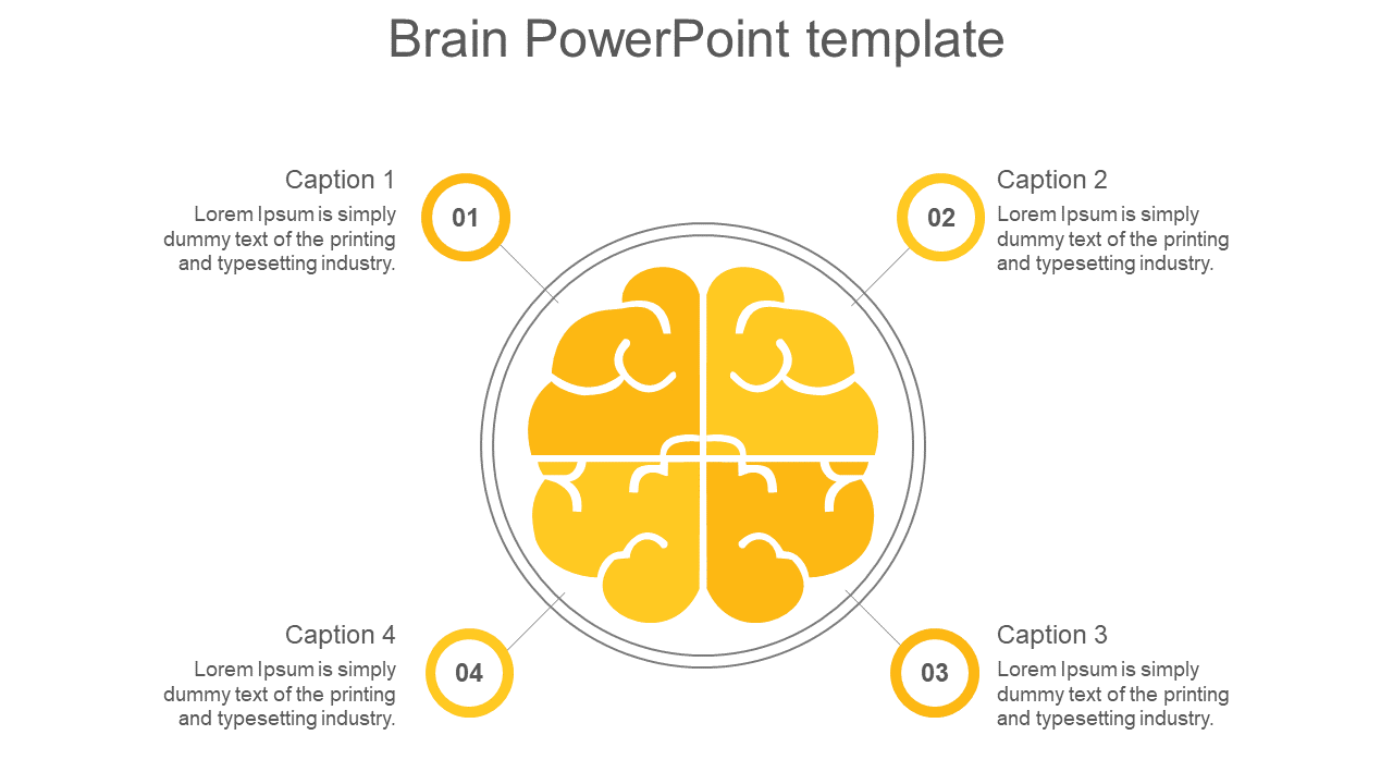 brain powerpoint template-yellow